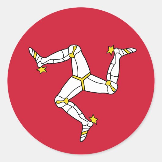 Flagge der Insel Man Runder Aufkleber (Vorderseite)