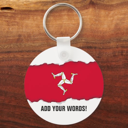 Flagge der Insel Man Schlüsselanhänger (Vorderseite)