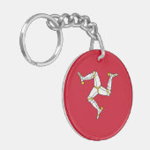 Flagge der Insel Man Schlüsselanhänger (Vorderseite links)