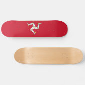 Flagge der Insel Man Skateboard (Horizontal)
