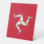 Flagge der Insel Man Sockelschild (Vorderseite)