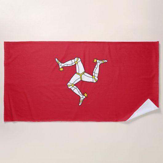 Flagge der Insel Man Strandtuch (Vorderseite)