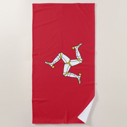 Flagge der Insel Man Strandtuch (Vorderseite)
