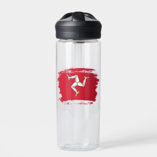 Flagge der Insel Man Trinkflasche (Vorderseite)