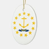 Flagge der Insel Rhode Keramik Ornament (Links)