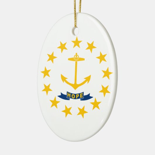 Flagge der Insel Rhode Keramik Ornament (Links)