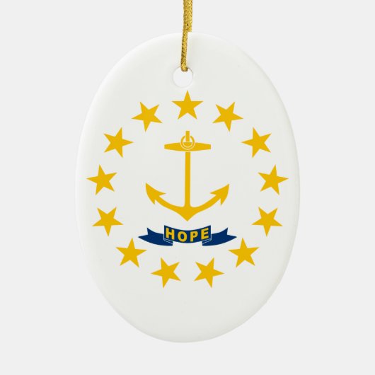 Flagge der Insel Rhode Keramik Ornament (Vorne)