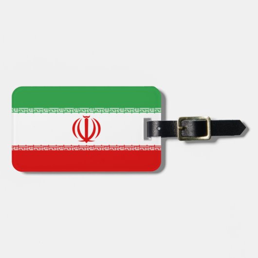 Flagge der Iran einfacher Identifikation Gepäckanhänger (Vorderseite horizontal)