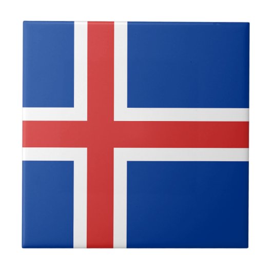 Flagge der isländischen Keramik Fliese (Vorderseite)