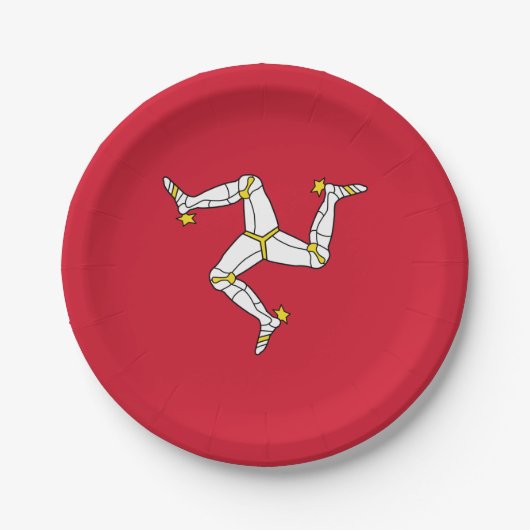 Flagge der Isle of Man Pappteller (Vorderseite)
