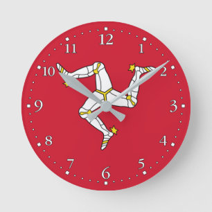 Flagge der Isle of Man Runde Wanduhr