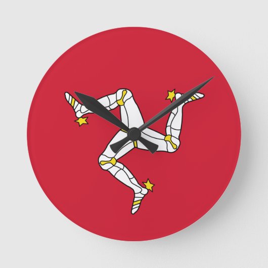 Flagge der Isle of Man Wall Clock Runde Wanduhr (Vorderseite)