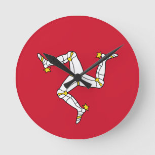 Flagge der Isle of Man-Wanduhr Runde Wanduhr