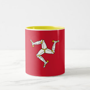 Flagge der Isle of Man Zweifarbige Tasse