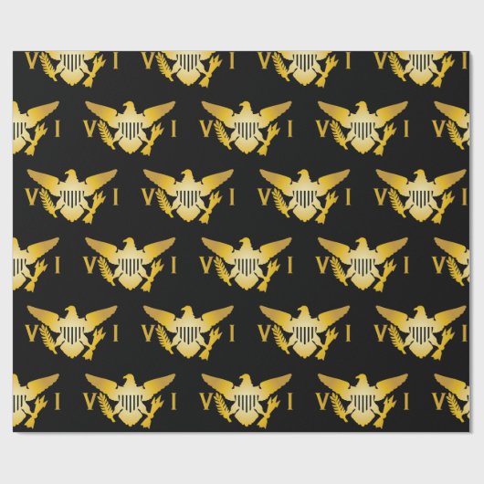 Flagge der Jungfrau der Vereinigten Staaten | Blac Geschenkpapier (Flach)