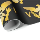 Flagge der Jungfrau der Vereinigten Staaten | Blac Geschenkpapier (Rolleneckpunkt)