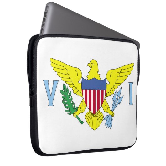 Flagge der Jungfrau der Vereinigten Staaten Laptopschutzhülle (Vorne Rechts)