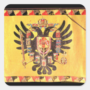 Flagge der Kaiserhabsburger-Dynastie, c.1700 Quadratischer Aufkleber
