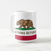 Flagge der Kalifornien-Kaffee-Tee-Tasse Kaffeetasse (Vorderseite Links)