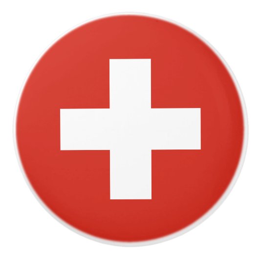 Flagge der Keramik Schweiz Keramikknauf (Vorderseite)