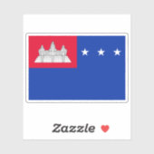 Flagge der Khmer-Republik, Kambodscha (1970-1975) Aufkleber (Blatt)