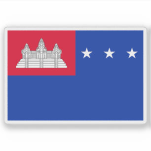 Flagge der Khmer-Republik, Kambodscha (1970-1975) Aufkleber