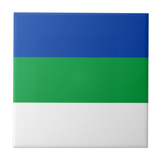 Flagge der Komi-Republik Fliese (Vorderseite)