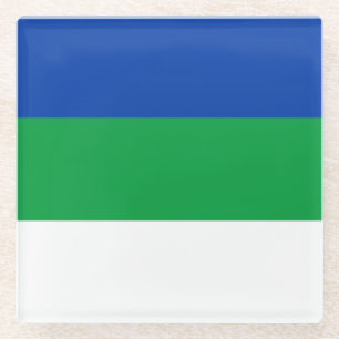 Flagge der Komi-Republik Glasuntersetzer