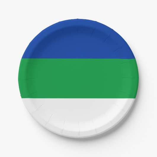 Flagge der Komi-Republik Pappteller (Vorderseite)