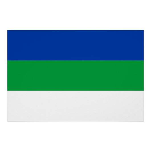 Flagge der Komi-Republik Poster (Vorderseite)