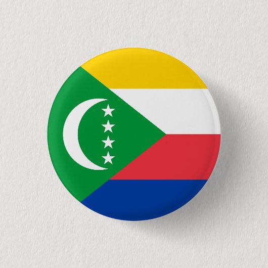 Flagge der Komoren Button (Vorderseite)