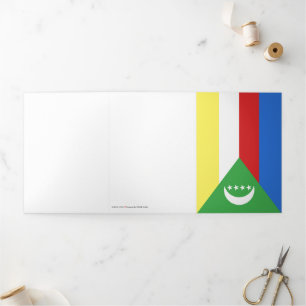 Flagge der Komoren Dreifach Gefaltete Karte