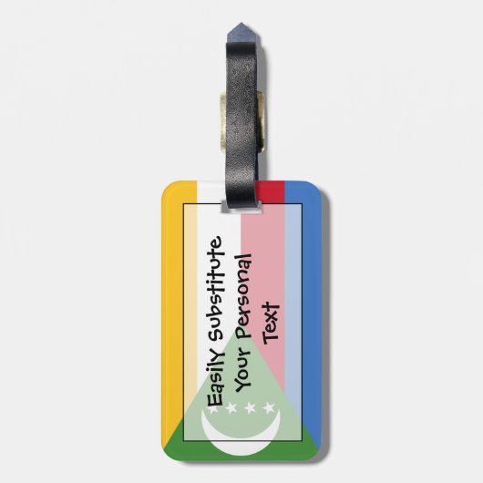 Flagge der Komoren Einfach-ID Persönlich Gepäckanhänger (Rückseite vertikal)