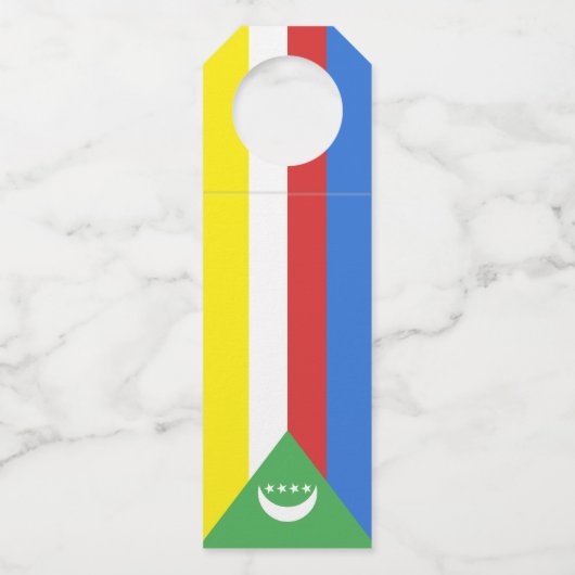 Flagge der Komoren Flaschenanhänger (Vorderseite)