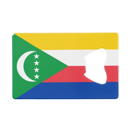 Flagge der Komoren Geldbeutel Flaschenöffner (Vorderseite (Horizontal))