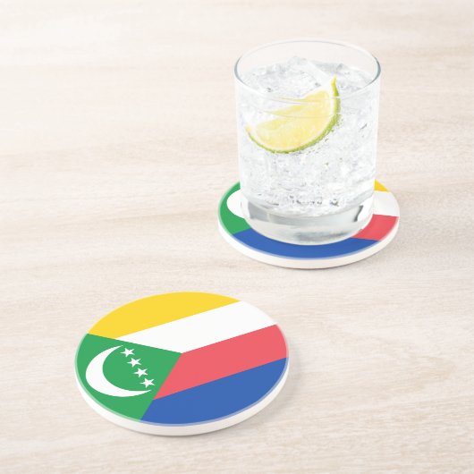 Flagge der Komoren Getränkeuntersetzer (Seite)
