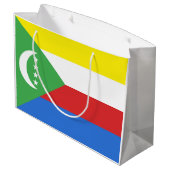 Flagge der Komoren Große Geschenktüte (Rückseite Schrägansicht)
