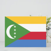 Flagge der Komoren Karte (Stehend Vorderseite)