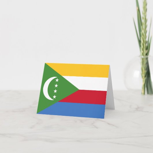 Flagge der Komoren Karte (Vorderseite)