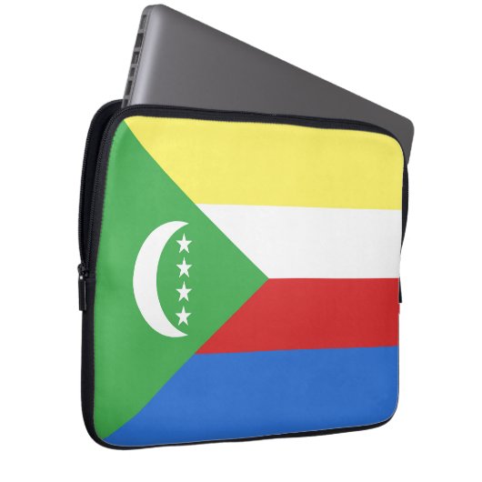 Flagge der Komoren Laptopschutzhülle (Vorne Rechts)