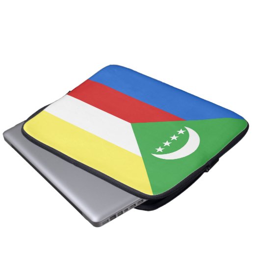 Flagge der Komoren Laptopschutzhülle (Vorne Knopf)