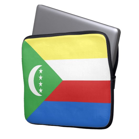 Flagge der Komoren Laptopschutzhülle (Vorderseite Links)