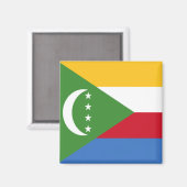 Flagge der Komoren Magnet (Vorderseite/Rückseite)