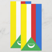 Flagge der Komoren Menükarte (Vorne/Hinten)