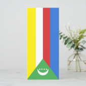 Flagge der Komoren Menükarte (Stehend Vorderseite)