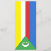 Flagge der Komoren Menükarte (Vorderseite)