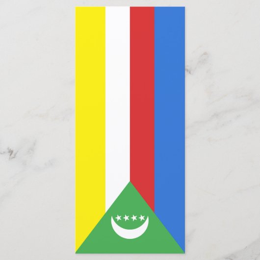 Flagge der Komoren Menükarte (Vorderseite)