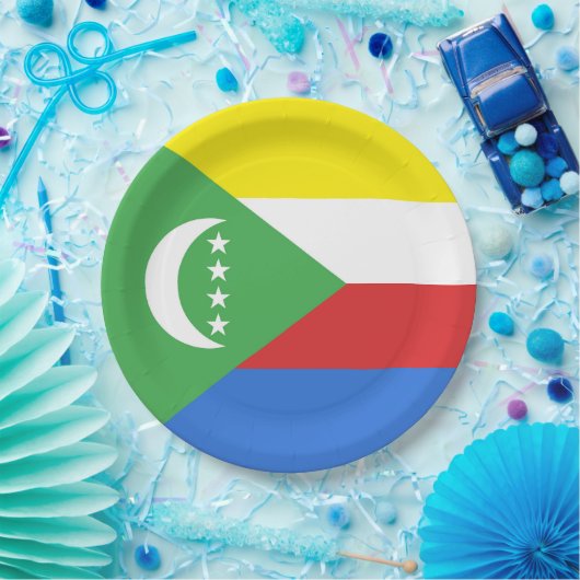 Flagge der Komoren Pappteller (Party)