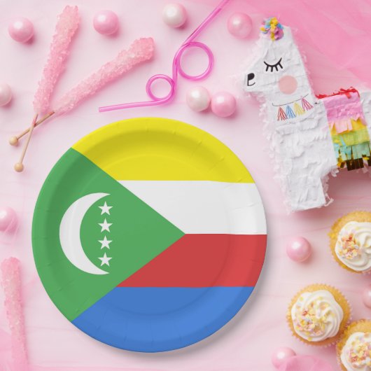 Flagge der Komoren Pappteller (Party)