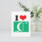 Flagge der Komoren Postkarte (Stehend Vorderseite)